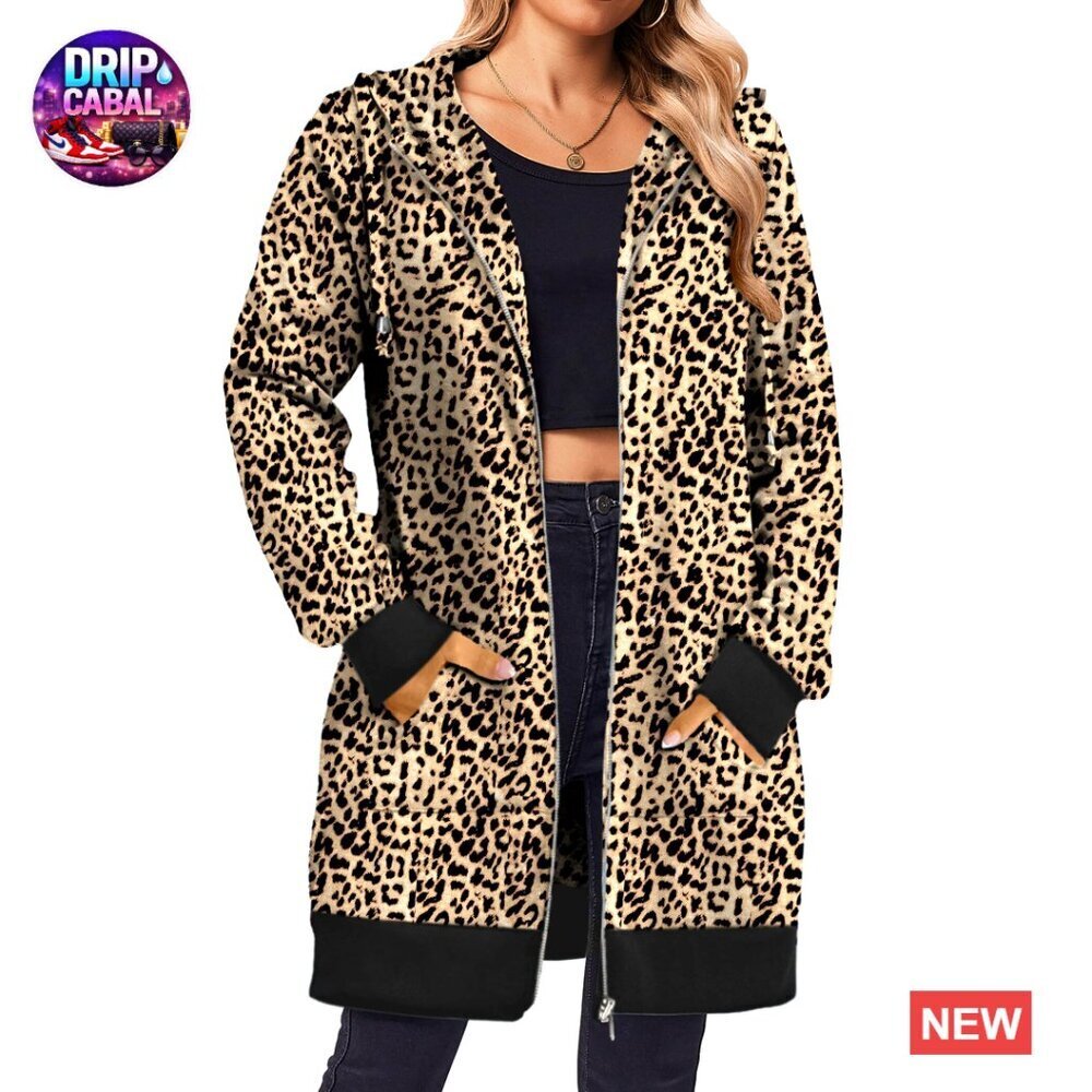 Oversized Zip Up Hoodie Fleece Lined Tunic Sweatshirt Casual Long Sleeve Jacket